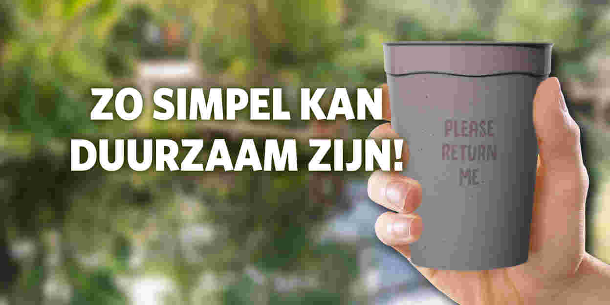 Keine Einwegbehälter, sondern wiederverwendbare Pfandbecher!